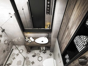 przestrzeń & faktura - Mała bez okna z lustrem łazienka, styl vintage - zdjęcie od MONOstudio