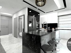 Kuchnia w kolorach bieli, szarości i czerni - zdjęcie od MONOstudio