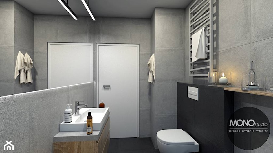 Łazienka w bieli i czerni - zdjęcie od MONOstudio