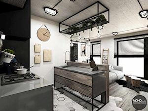 przestrzeń & faktura - Mała otwarta z salonem kuchnia jednorzędowa z wyspą lub półwyspem, styl vintage - zdjęcie od MONOstudio