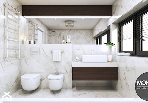 Łazienka w bieli w klimacie nowoczesnym - zdjęcie od MONOstudio