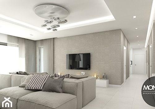 biel&elegancja - Duży szary salon, styl minimalistyczny - zdjęcie od MONOstudio