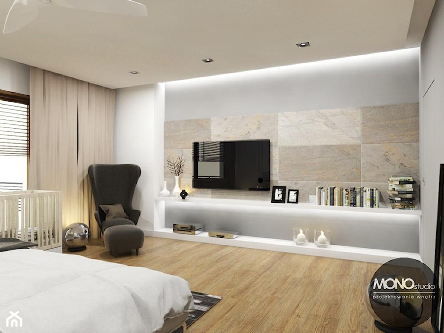 elegancja & nowoczesność - Średnia szara sypialnia, styl nowoczesny - zdjęcie od MONOstudio