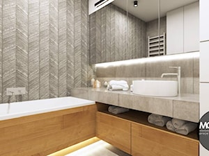 Łazienka z elementem drewna - zdjęcie od MONOstudio