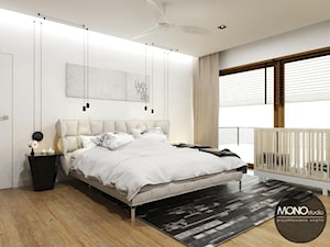 elegancja & nowoczesność - Duża biała sypialnia, styl nowoczesny - zdjęcie od MONOstudio