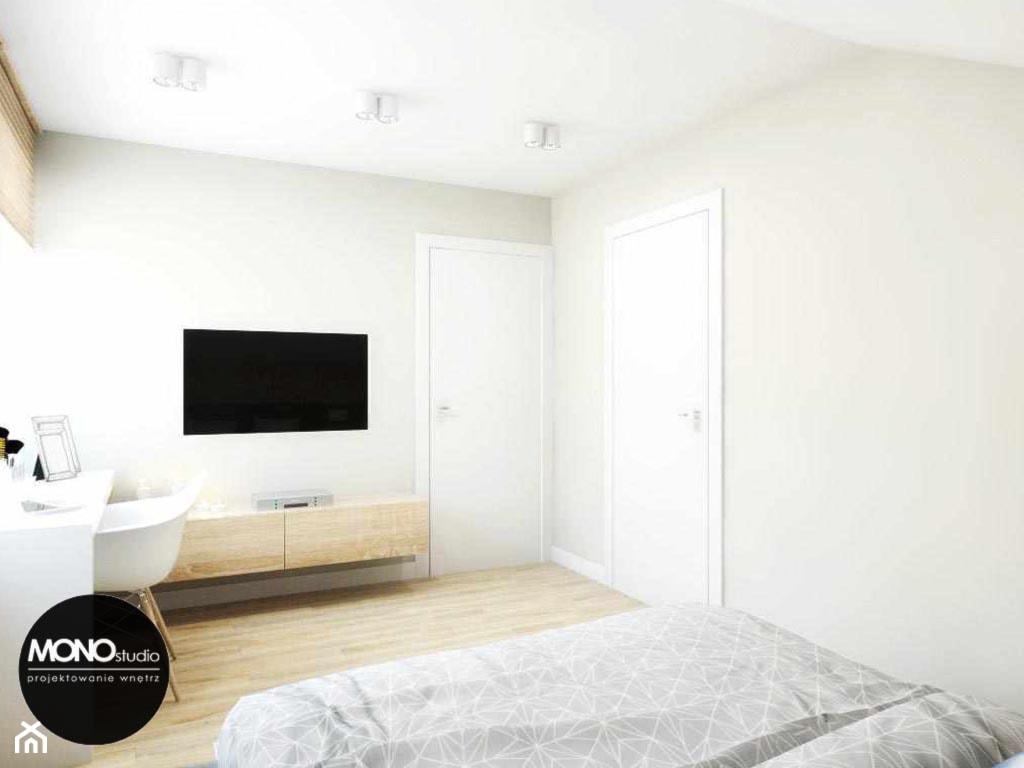 przestrzeń & faktura - Średnia beżowa sypialnia - zdjęcie od MONOstudio - Homebook