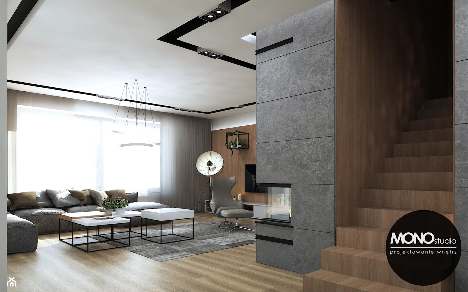​Nowoczesne i eleganckie wnętrze w przestronnym apartamencie - zdjęcie od MONOstudio - Homebook