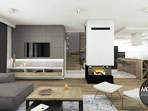 Salon w minimalistycznym i nowoczesnym klimacie - zdjęcie od MONOstudio