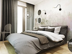 Sypialnia z oryginalną tapetą - zdjęcie od MONOstudio