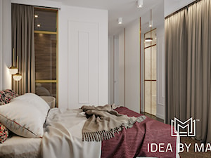 Złoto w prostej formie - Średnia biała sypialnia, styl nowoczesny - zdjęcie od Idea by Mag.