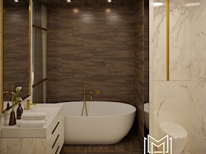 Złoto w prostej formie - Średnia bez okna łazienka, styl nowoczesny - zdjęcie od Idea by Mag.