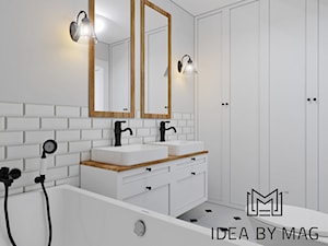 Prowansalskie marzenie - Mała bez okna z lustrem z dwoma umywalkami łazienka, styl prowansalski - zdjęcie od Idea by Mag.