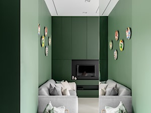 Apartament Zielona Ściana - Średni zielony salon, styl nowoczesny - zdjęcie od Idea by Mag.
