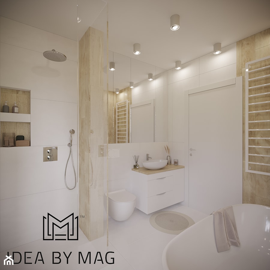 Klasyczna prostota - Średnia bez okna z punktowym oświetleniem łazienka, styl minimalistyczny - zdjęcie od Idea by Mag.