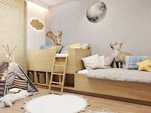 Nowoczesne przestrzenie z niebieskimi akcentami i wstawkami z drewna - Pokój dziecka, styl nowoczesny - zdjęcie od Idea by Mag.