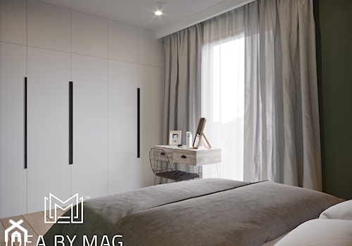 Klasyczny loft - Średnia biała czarna sypialnia, styl industrialny - zdjęcie od Idea by Mag.