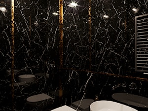 Warszawski Wilanów - Mała z marmurową podłogą z punktowym oświetleniem łazienka, styl nowoczesny - zdjęcie od Idea by Mag.