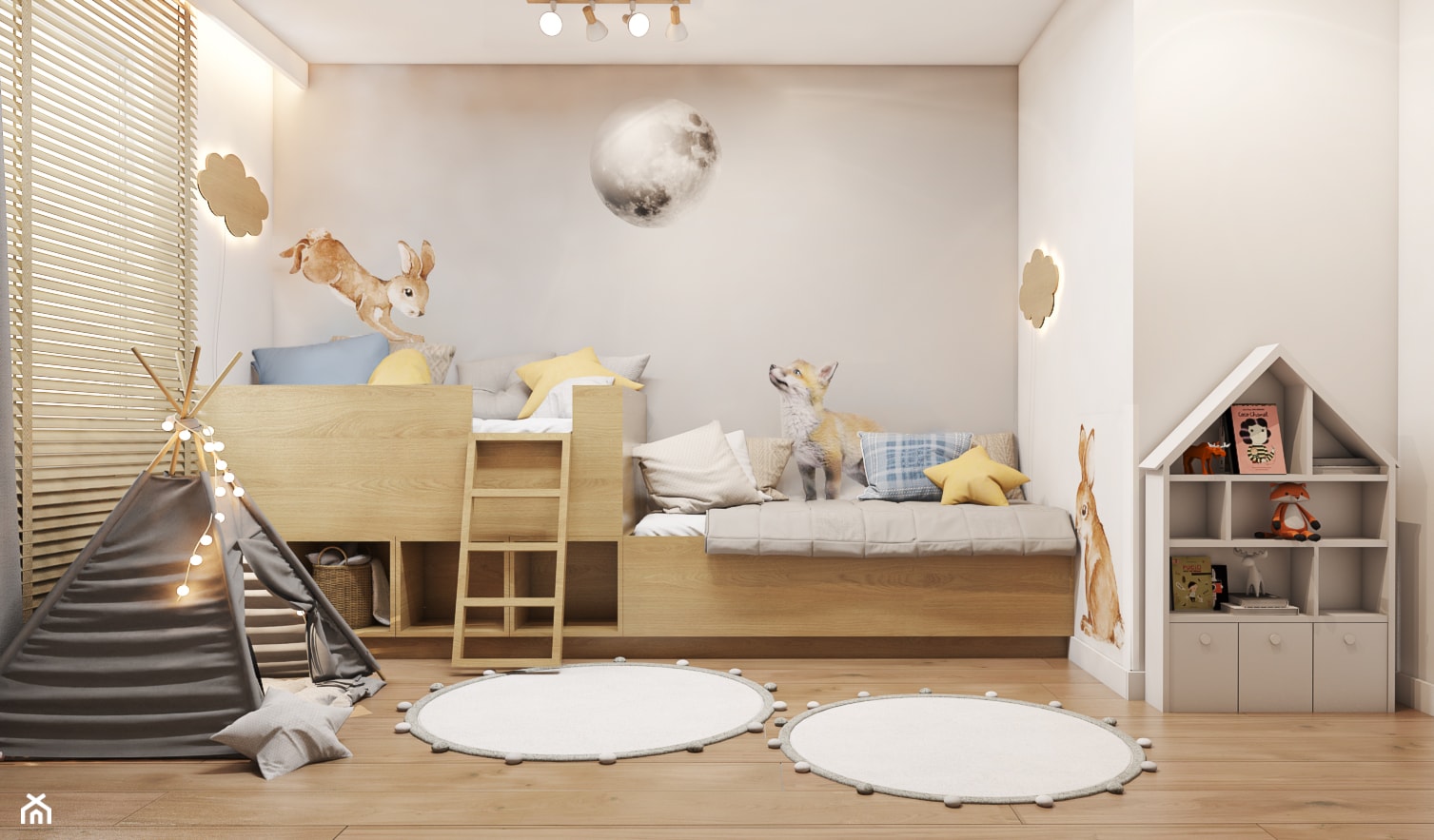 Nowoczesne przestrzenie z niebieskimi akcentami i wstawkami z drewna - Pokój dziecka, styl nowoczesny - zdjęcie od Idea by Mag. - Homebook