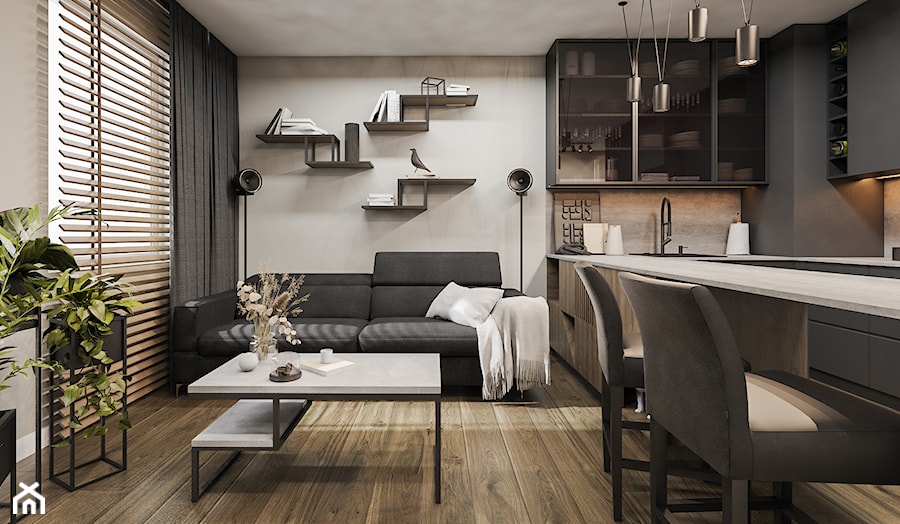 Mieszkanie w stylu LOFT - Salon, styl industrialny - zdjęcie od Idea by Mag.
