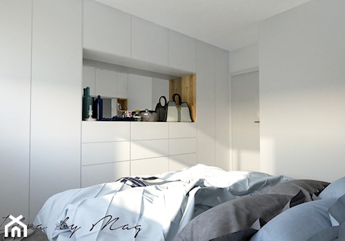 Apartament dla dwojga. - Średnia biała sypialnia, styl nowoczesny - zdjęcie od Idea by Mag.