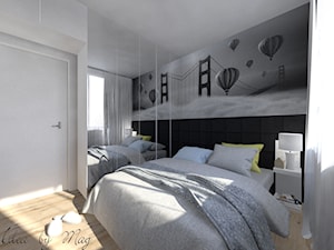 Męskie wnętrze. - Średnia szara sypialnia, styl nowoczesny - zdjęcie od Idea by Mag.
