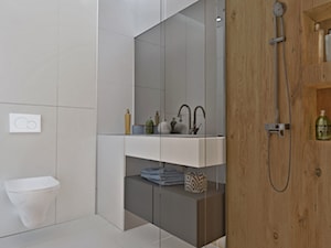 Apartament dla dwojga. - Średnia bez okna z punktowym oświetleniem łazienka, styl nowoczesny - zdjęcie od Idea by Mag.