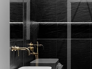 Apartament Zielona Ściana - Średnia bez okna z lustrem łazienka, styl nowoczesny - zdjęcie od Idea by Mag.