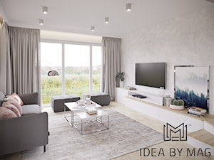 Klasyczna prostota - Średni biały szary salon, styl minimalistyczny - zdjęcie od Idea by Mag.