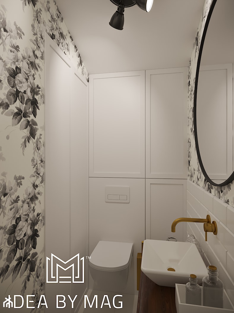 Projekt segmentu w klasycznym stylu - Mała bez okna z lustrem z punktowym oświetleniem łazienka, styl tradycyjny - zdjęcie od Idea by Mag. - Homebook