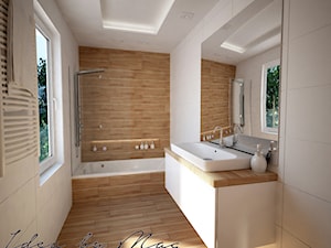 Drewniana łazienka - Łazienka, styl nowoczesny - zdjęcie od Idea by Mag.