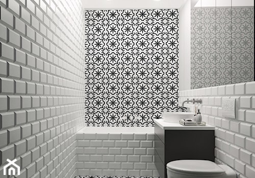 2+2 - Średnia bez okna z punktowym oświetleniem łazienka, styl skandynawski - zdjęcie od Idea by Mag.