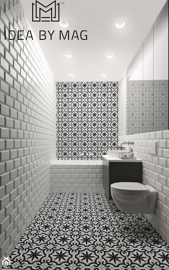 2+2 - Średnia bez okna z punktowym oświetleniem łazienka, styl skandynawski - zdjęcie od Idea by Mag. - Homebook