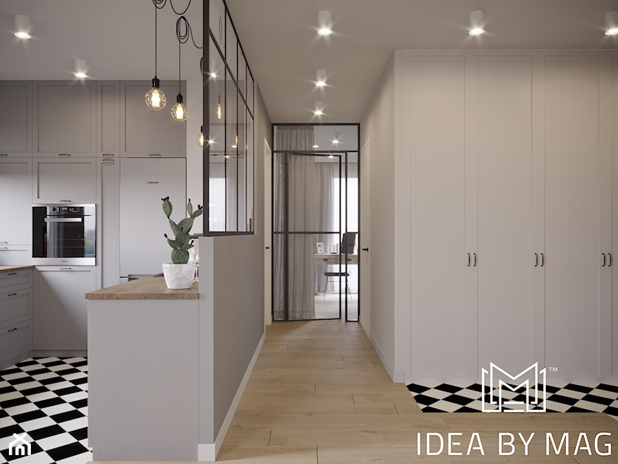 Klasyczny loft - Średni biały hol / przedpokój, styl nowoczesny - zdjęcie od Idea by Mag.