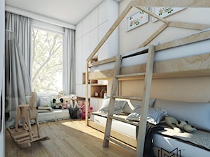 2+2 - Średni szary pokój dziecka dla dziecka dla chłopca dla dziewczynki, styl skandynawski - zdjęcie od Idea by Mag.