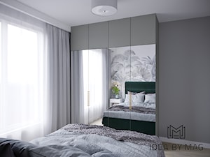 Ciepła tonacja w nowoczesnym wydaniu - Średnia biała szara sypialnia, styl nowoczesny - zdjęcie od Idea by Mag.