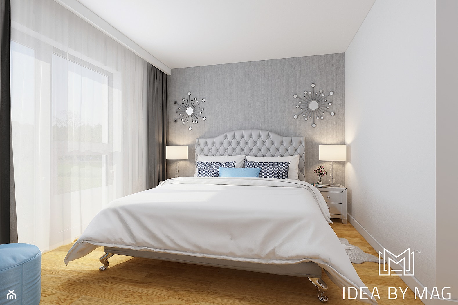 Port Praski - Mała szara sypialnia, styl nowoczesny - zdjęcie od Idea by Mag. - Homebook
