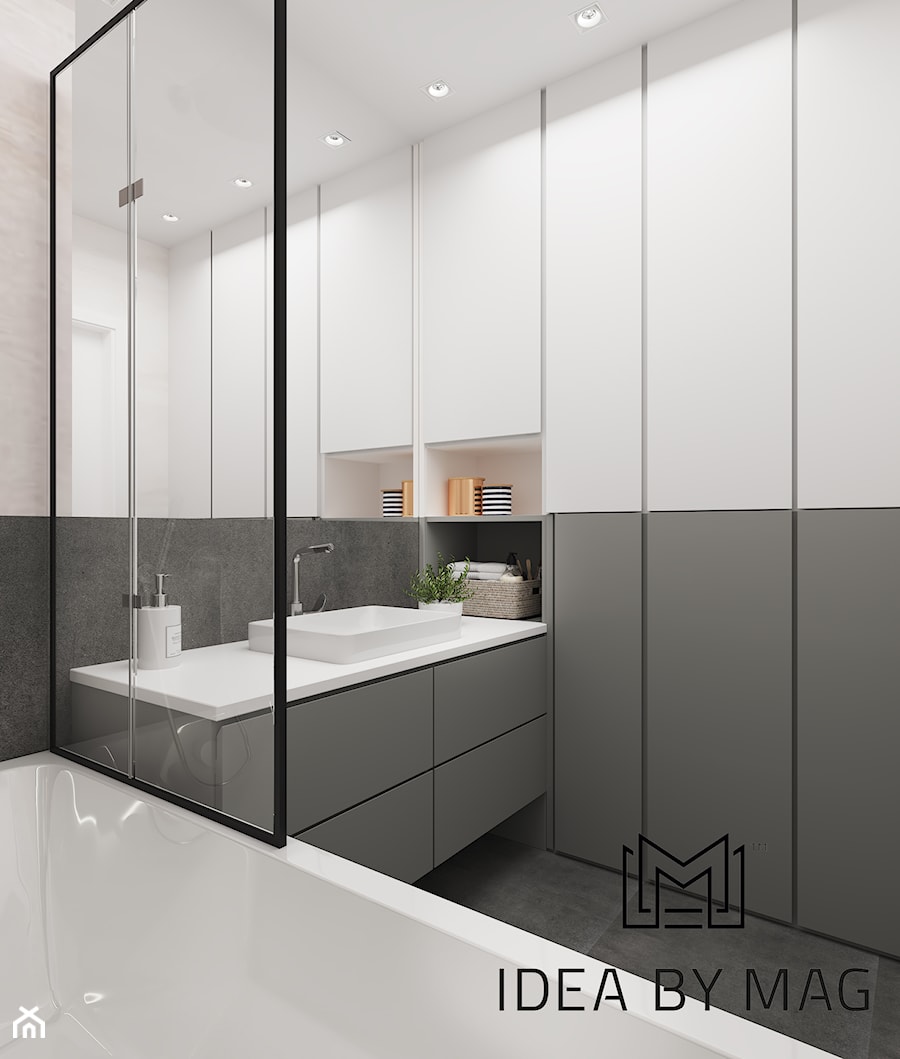 Loft w przytulnej odsłonie - Średnia bez okna łazienka, styl industrialny - zdjęcie od Idea by Mag.