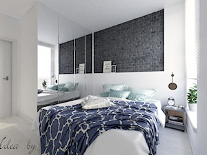 Warszawskie Bielany - Średnia biała szara sypialnia, styl nowoczesny - zdjęcie od Idea by Mag.