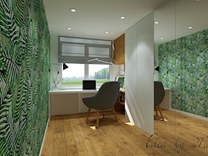 Metamorfoza Pruszków. - Małe zielone biuro domowe w pokoju, styl nowoczesny - zdjęcie od Idea by Mag.