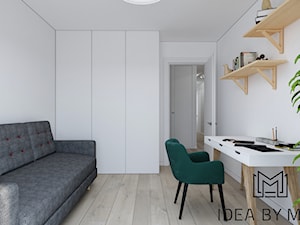 Klatka. - Średnie w osobnym pomieszczeniu z sofą białe biuro, styl skandynawski - zdjęcie od Idea by Mag.