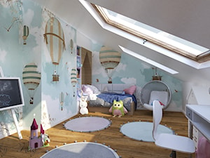 BAJKOWO! - Duży biały niebieski pokój dziecka dla dziecka dla dziewczynki, styl nowoczesny - zdjęcie od Idea by Mag.