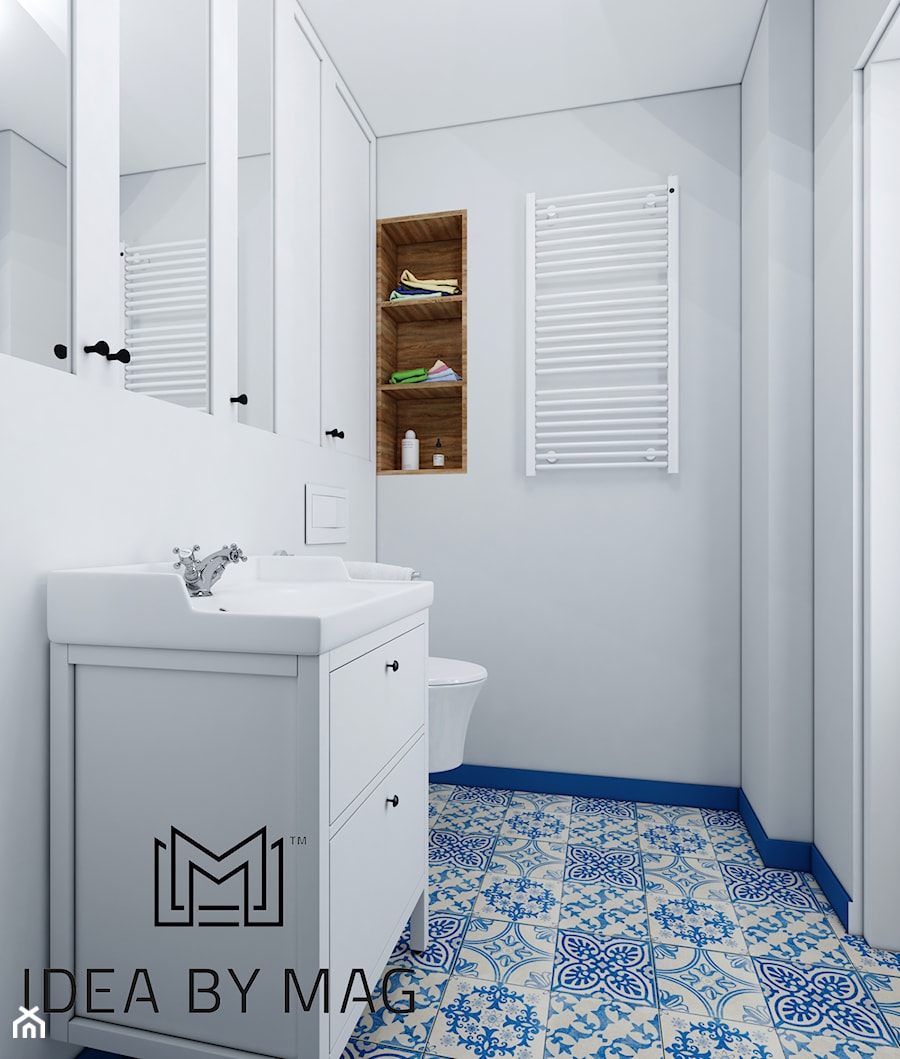 Klatka. - Mała łazienka, styl prowansalski - zdjęcie od Idea by Mag.