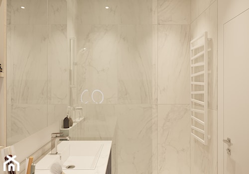 50 m2 - Średnia bez okna z lustrem z punktowym oświetleniem łazienka, styl nowoczesny - zdjęcie od Idea by Mag.