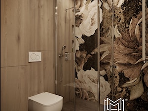 Nowoczesne wnętrze z nutą koloru - Mała bez okna z punktowym oświetleniem łazienka, styl nowoczesny - zdjęcie od Idea by Mag.