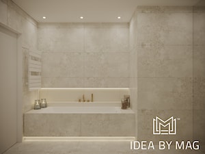 Szara elegancja - Średnia bez okna z punktowym oświetleniem łazienka, styl nowoczesny - zdjęcie od Idea by Mag.