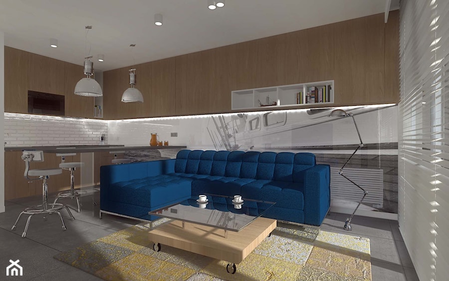 Projekt wnętrza morskiego apartamentu - Salon, styl tradycyjny - zdjęcie od Mobiliani Design