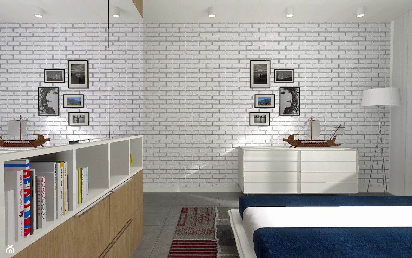 Projekt wnętrza morskiego apartamentu - Sypialnia, styl tradycyjny - zdjęcie od Mobiliani Design - Homebook