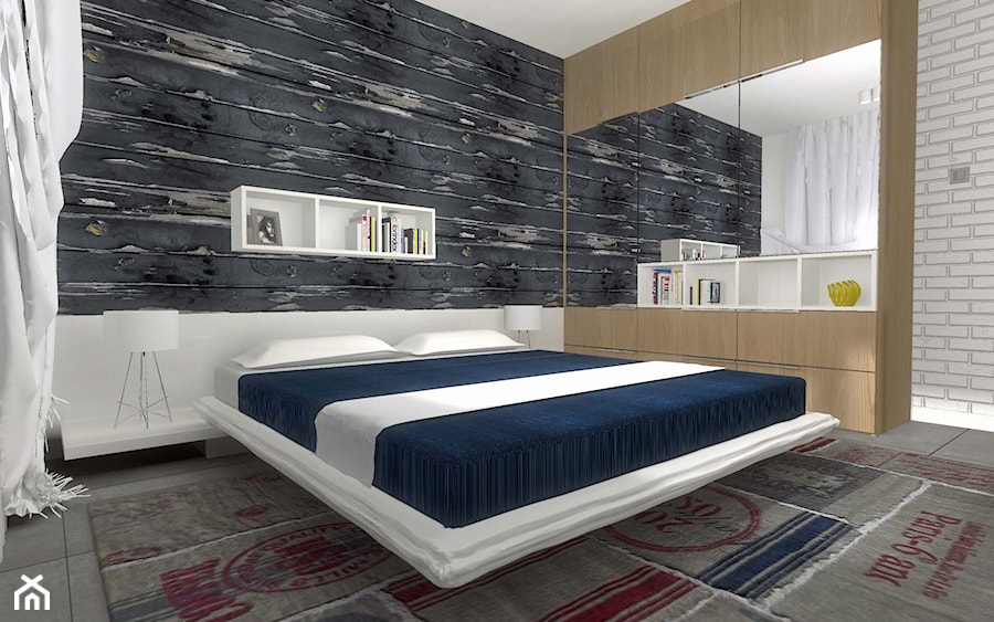 Projekt wnętrza morskiego apartamentu - Sypialnia, styl tradycyjny - zdjęcie od Mobiliani Design