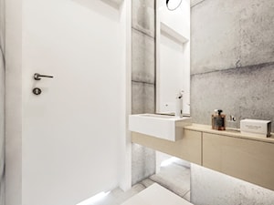 Dom w Sopocie - Mała bez okna z lustrem łazienka - zdjęcie od Klaudia Tworo Projektowanie Wnętrz