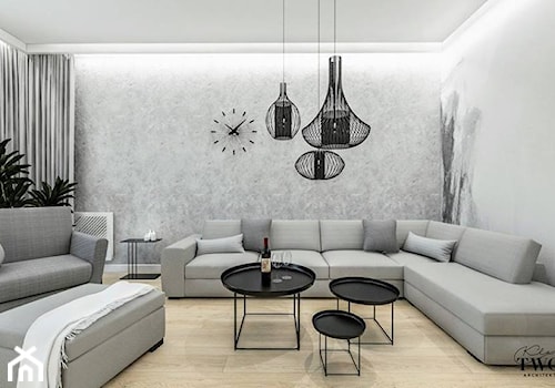 Villa Nobile 2 - Mały biały salon, styl nowoczesny - zdjęcie od Klaudia Tworo Projektowanie Wnętrz